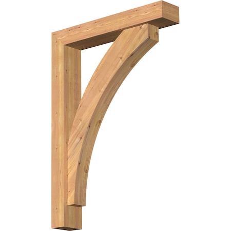 Ekena Millwork Thorton Block Smooth Bracket w/ Offset Brace, Western Red Cedar, 5 1/2"W x 30"D x 42"H BKT0604X30X42THR05SWR